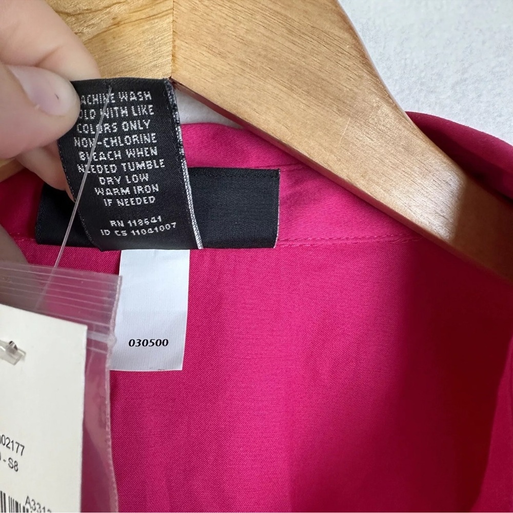 Lane Bryant Button Down Shirt Women’s Plus Size 18 Hot Pink 3/4 Sleeve NWT - Picture 5 of 14